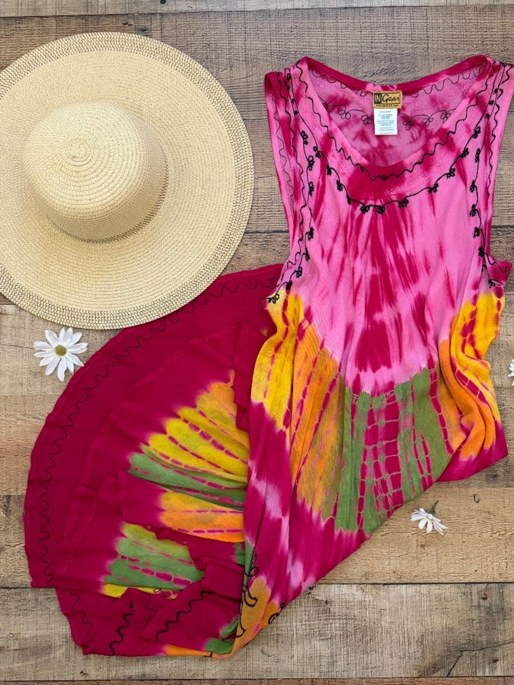 Pink Tie-Dye Midi Dress VACATION, Summer